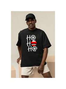 Shirt HOHOHO Men's T-Shirt Belly Basic T-Shirt 100% Cotton - 黑色 - 查看 1