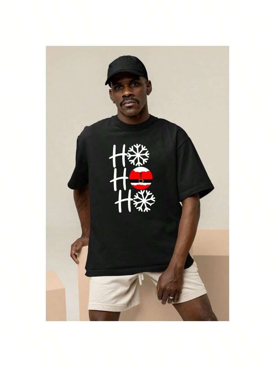 Shirt HOHOHO Men's T-Shirt Belly Basic T-Shirt 100% Cotton - 黑色 - 查看 1