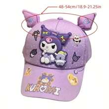 Sanrio 1 Stück Sanrio Cool Kuromi Hut, neuer süßer Cartoon-Charakter Baseball Cap, verstellbarer Sonnenhut für Damen, Sonnenschutz Hut, Baseball Mütze, UV-Schutz, maschinenwaschbar, Marke: Sanrio