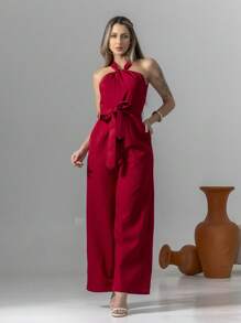 Tailored Overalls M3094 - Burgundy - View 3