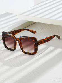 1 pieza Gafas de estilo vintage de colores en bloque cuadradas unisex, para el estilo de vida callejero Y2K. Gafas casuales para el verano, la playa, al aire libre y los viajes