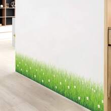 1pc Green Plant Wall Sticker Baseplate, Colorful Flower Leaves Wall Decals, Removable Skirting Board Mural, PVC Garden Wall Decoration For Living Room, Bedroom, Bathroom Room Decor Home Decor Bathroom Decor Bedroom Decor Room Decoration Stuff Living Room Decor House Decor Home Decor Living Room Wall Art Wall Paper Stickers