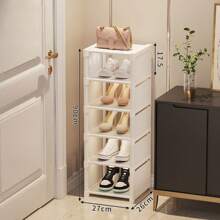 1pc Multi-Tier Shoe Rack, Simple Home Entryway Storage Organizer, Space-Saving Shoe Cabinet For Small Apartments - Multicolor - View 10