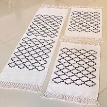 Geometric Kitchen Runner And Rug Kit, Loom Decoration, Natural Color - 原油 - 查看 2