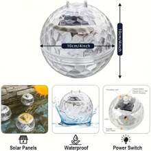 Outdoor Solar Water Drifting Lights, Swimming Pool Landscape Lights, LED Floating Automatic Color Change Floating Hot Springs, Fountain Lights, Which Can Be Used For Bathrooms, Swimming Pools, Ponds, Fountains, Garden Lawn Decorations - Color - View 4