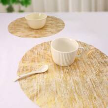 15/30/60/120pcs Net Mesh Gold Foil Disposable Placemats, Suitable For Birthday Party, Holiday, Wedding, Dinner, Barbecue, Indoor&Outdoor Dining, Heat Insulation, Table Protection, Kitchen Table Decor