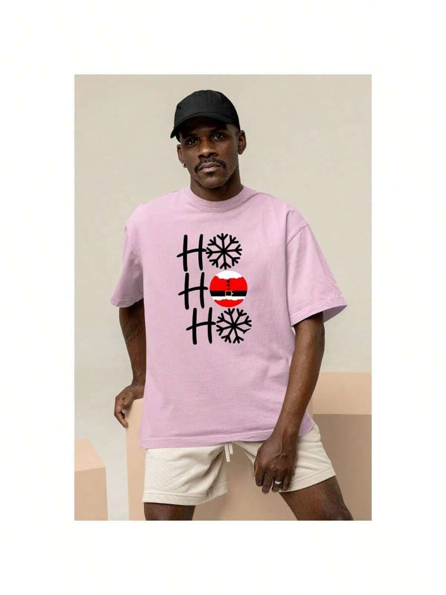 Shirt HOHOHO Men's T-Shirt Belly Basic T-Shirt 100% Cotton - 淺粉色 - 查看 1