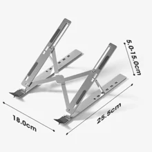1 个可调节高度笔记本电脑支架，符合人体工程学的可折叠设计，冷却通风电脑支架，适用于 10-15.6 英寸/iPad/平板电脑，办公室/学习/家庭使用，铝合金，坚固防滑，缓解颈部压力 - 彩色 - 查看 12
