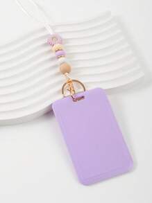 1 件雏菊硅胶珠挂绳钥匙扣，马卡龙纯色公交卡盒，官员身份证夹项链，送给朋友的礼物