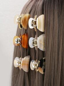 2pcs Random White & Golden Hair Claw Clips For Women Hair Jaw Clip Hair Clamps Hair Clutch Hair Catcher Clip Fall Winter Hair Clip Hair Accessories For Women For Vacation Outfits Woman