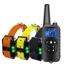 Dog Training Collar, Waterproof Dog Shock Collar With Remote Range 2600ft, 3 Training Modes, Beep, Shock, Vibration, Rechargeable Electric Shock Collar For Small Medium Large Dogs,The Remote Control And Collar Are Both Equipped With LED Lights, Which Can Control The Training Collars Of 1 Dog, 2 Dogs, And 3 Dogs
