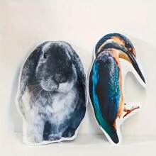 Customized Pet Photo Plush Pillow - Personalized Animal Shape Cushion Gift, Soft Polyester Knitted Fabric, Mixed Colors, Perfect Gift For Valentine's Day, Birthday, And Friends