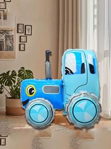 1 个组装蓝色拖拉机形状铝箔气球，生日派对氛围装饰，农场主题派对装饰 - 彩色 - 查看 4