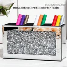 1 hộp đựng cọ trang điểm bằng pha lê nhiều hình dạng tinh tế màu bạc, có gương, hộp đựng bút kẻ mắt, hộp đựng đồ trang điểm hình vỏ sò bằng thủy tinh đính đá lấp lánh, túi đựng đồ trang điểm, vật dụng cần thiết khi đi du lịch. - màu đen - Xem 2