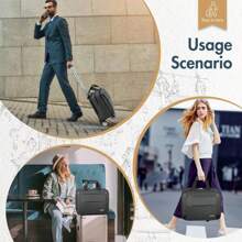 Rolling Laptop Bag - Rolling Laptop Briefcase On Wheels For Women/Men Fits Up To 15.6Inch, Water Resistant For Travel Work And Business (Black) - Grey - View 3