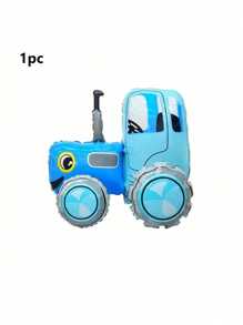 1 个组装蓝色拖拉机形状铝箔气球，生日派对氛围装饰，农场主题派对装饰 - 彩色 - 查看 5