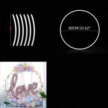 10 件装气球圆环棒，塑料白色气球固定棒，婚礼生日派对气球装饰配件，圣诞节