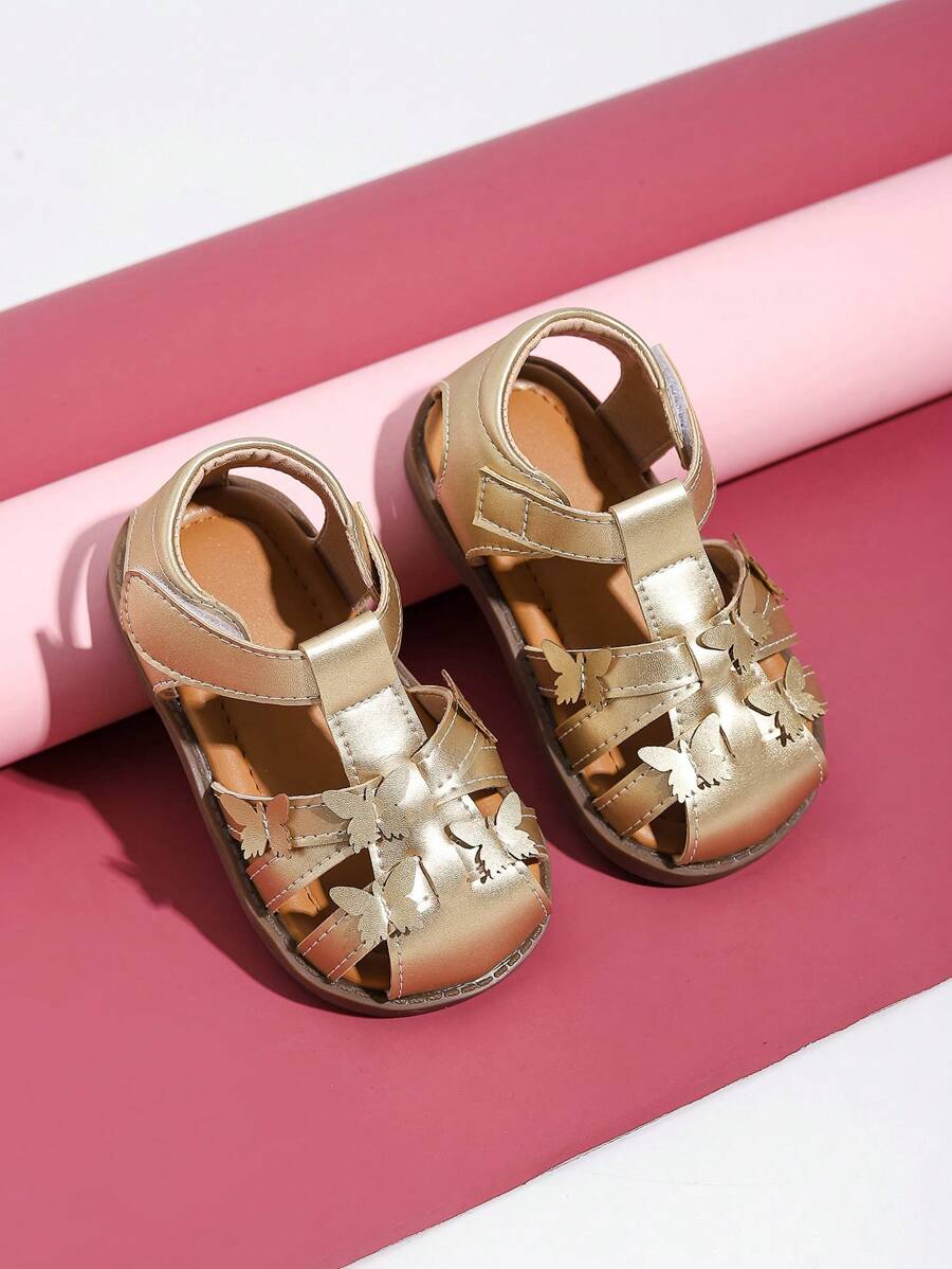Lovely Girls' Summer Vacation Soft Bottom Sandals - Gold - View 1