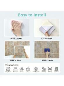 COMMOMY 1 件/10 件/20 件哑光 3D 瓷砖贴纸，墙砖自粘，棕色网格墙贴，厨房即撕即贴防溅板瓷砖，3D 防水瓷砖贴纸，浴室装饰，家居装饰墙贴 - 棕色 - 查看 7