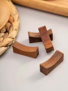 1PC/3/5PCS/Wooden Chopstick Holder With Japanese And Korean Style, Suitable For Home Kitchen And Dining Table Decoration - Multicolor - View 1