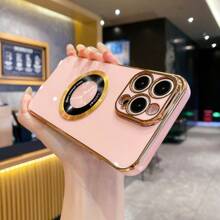 Y2K Fashionable Shockproof Phone Case With Magnetic,Compatible With Iphone16/15/14/13/12/11/XS/XR/XSMAX/PLUS/ Galaxy A06/A03 Core/A04E/A05S/A11/A12/A13-4G/A04S/A14/A15/A16/A21S/A22-5G/A24/A25/A20/A31/A32/A33/A34/A35/A51/A52/A52S/A53/A54/A55/A71/A73/S8/S9/S10/S20/S20Ultra/S20FE/S21/ S21Ultra/S21FE/S22/S22Plus/S23Ultra/S23FE - Pink - View 2