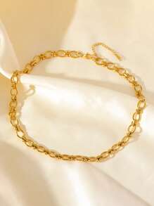 1pc Stainless Steel Knotted Geometric Fashion Personalized Hiphop Necklace For Women, Suitable For Gifts