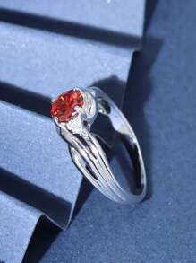1pc Women's S925 Silver Luxury Elegant Moissanite Wedding Ring, Suitable For Wedding, Banquet, Party, Gift For Girlfriend, Mother's Day Gift