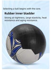 1 pièce Ballon de football en PU multicolore, entraînement pour étudiants et jeunes, résistant à la saleté, taille standard 5 ballon de soccer blanc - Multicolore - Voir 7