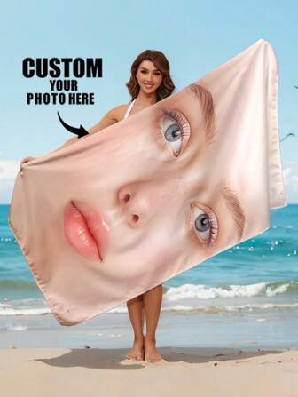 1 asciugamano da spiaggia personalizzato con foto e nome, asciugamano da bagno personalizzato, asciugamano da piscina per adulti, regalo per vacanze, regalo commemorativo per coppie sposate, decorativo, riutilizzabile, traspirante, raffinato, adorabile, di alta qualità, moderno, colorato, comodo, elegante, regalo ideale per lui, lei, ragazzo, ragazza, papà, mamma, famiglia, amici, figlio, figlia, studenti, ufficio, sala da tè, scuola, casa, arredo bagno estivo, articoli essenziali per la spiaggia