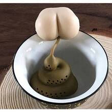 1pc Poop - Gevormde theezeef, Siliconen Prank Butt - Gevormde thee-infuser, Theeset, Theefilter