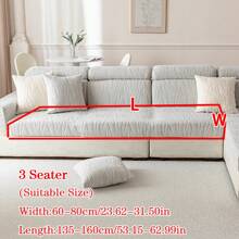 1pc Plush Sherpa Jacquard Anti-Slip Sofa Seat Cushion Cover, Soft & Skin-Friendly, Modern Minimalist Style, Pet-Friendly, Scratch-Resistant, Fits L-Shaped Combination Sofa & 1/2/3/4 Seat Sofa (Sold Individually) - Light Grey - View 15