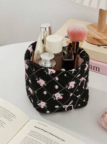 1 件碎花桶形化妆包清新花卉桶形旅行化妆包大容量桶形化妆包圆形化妆刷收纳包旅行化妆包和化妆品收纳袋女士旅行化妆包护肤品收纳包 - 彩色 - 查看 11