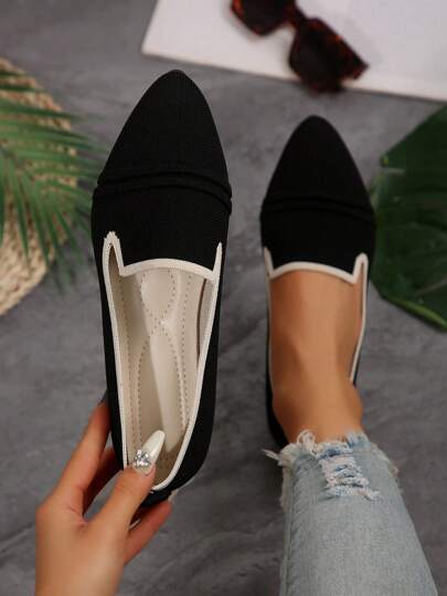 Nuevos zapatos planos y casuales para mujer, con diseño de malla transpirable, de estilo deslizante, con punta puntiaguda, antideslizantes y zapatillas de estilo elegante