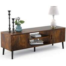 TV Stand Entertainment Media Center For TV's Up To 65" W/Storage Cabinets