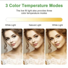 1 pièce Éclairage vidéo LED panneau lumineux graduable pour photographie, selfie, studio photo, diffusion en direct, avec trépied. Trois couleurs disponibles.