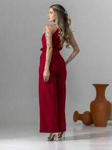 Tailored Overalls M3094 - Burgundy - View 2