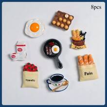 1pc/4pcs/5pcs/5pcs-Style 1/6pcs/7pcs/7pcs-Style 1/8pcs/8pcs-Style 1/9pcs/9pcs-Style 1/10pcs/10pcs-1/11pcs/12pcs/13pcs 3D Realistic Food Magnetic Stickers, Delicious Food Themed Stickers, Creative Fridge Magnets, Decorative Accents For Office, Kitchen, Whiteboard, Storage Cabinet, Dishwasher, Home Decor, Gifts For Friends And Family, Valentine's Day - 彩色 - 查看 20
