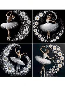 DIY Diamond Painting Kit, Daisy Ballerina Figure Series 5D Diamond Art Set, Suitable For Adult Beginners, Diamond Painting Art And Craft Home Wall Decor, 15.8*15.8in
