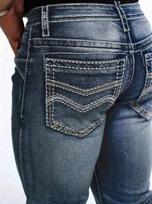 Men's Fashion Unique Back Pocket Embroidered Denim Jeans