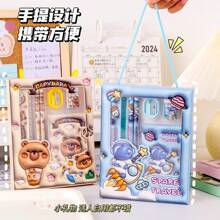 Cute Cartoon Stationery Set, School & Learning Supplies, Gift For Kids, Children, Preschool, Portable Stationery Gift Box,Back To School,School Supplies - Multicolor - View 4