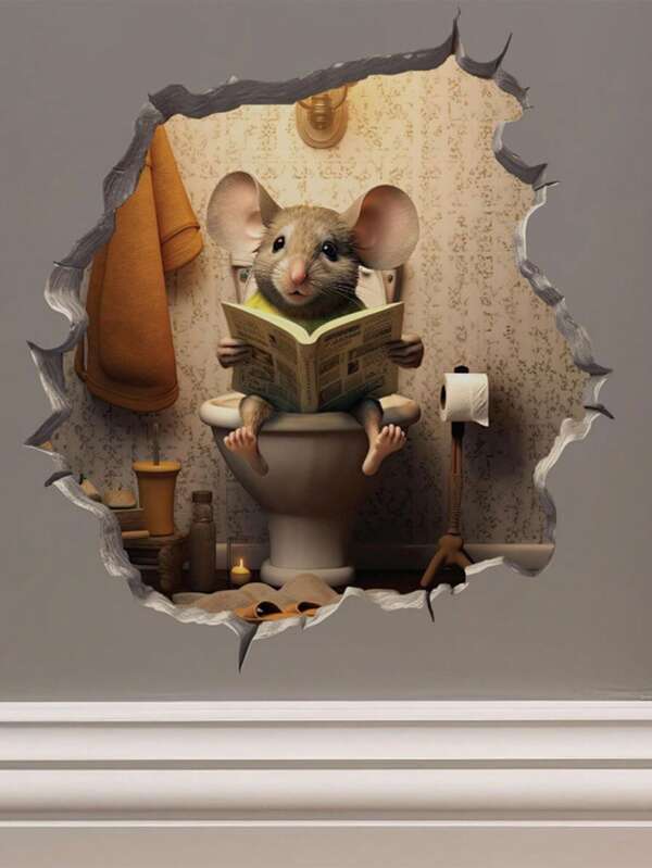 2pcs 3D Effect Personalized Mouse Hole Sticker Wall Sticker Reading Mouse Cute Animal Sticker Home Decor Waterproof Moisture Proof Self-Adhesive No Residue Wallpaper, Stickers, Wall Stickers, Home Decor Vinyl Decals, Spring Decorations Give Your Home A New Look, Decorative Stickers Gifts Birthday Graduation Room Decor Wall Decor Bathroom Decor Bedroom Decor Room Decoration Stuff Living Room Decor House Decor Home Decor Living Room Wall Art Wall Paper