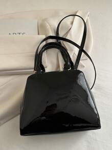 Un bolso de mano brillante de moda para mujer, con correa de hombro ajustable, bolso cruzado casual, de gran capacidad y diseño sencillo, apto para uso diario de la mujer