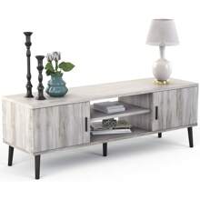 TV Stand Entertainment Media Center For TV's Up To 65" W/Storage Cabinets