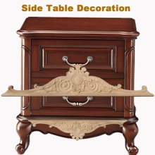 1 pieza Apliques de madera decorativos para muebles, decalcomanie de talla de madera retro sin pintar para estantes, puertas, chimeneas, cómodas, espejos, camas, repisa de chimenea u otros muebles