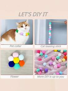 50 stuks kleurrijke interactieve pluche kattenliefhebber en kattenmoeder houden van speelgoedballen, kauwbestendige veer kattenliefhebber en kattenmoeder houden van trainingsspeelgoed, kattenliefhebber en kattenmoeder houden van en hondenliefhebber en hondenmoeder houden van entertainmentbenodigdheden