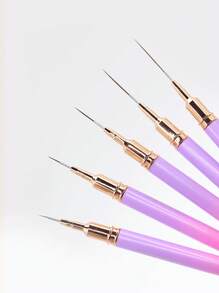 5pcs Nail Care Pen Gradient Color Set Extremely Fine Pen Color Painting Flower Wire Drawing Pen Line Pencil Nail Tool, Gel Nail Painting Design Brush, Nail Spot Brush Set Nail Tool, Suitable For Home And Professional Nail Care Salons
