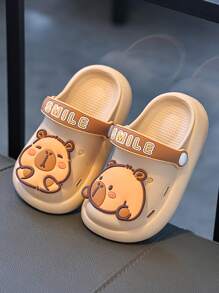 1 Pair Hollow Out Clogs Camouflage Pattern EVA Children's Summer Sandals, Non-Slip Soft Bottom For Boys, Bath Slippers - Ginger - View 4