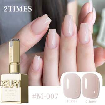XEIJAYI 1Pc 15ML Ice Transparent Nude Pink Nail Gel Polish, Semi Permanent Varnish Nail Glue Soak Off UV LED Nail Polish Manicure Nail Supplies Nail Art Design DIY Decoration For Home Salon Gift For Women For Spring And Summer