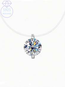 KAHOOT S925 Sterling Silver Moissanite Pendant Necklace, Mermaid Tears, Elegant Luxury Necklace For Women, Jewelry Gift, Suitable For Weddings, Banquets, Mother's Day, Easter, Ramadan, Anniversary Gifts