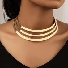 1 件女士简约复古金色颈链 - 金黃色 - 查看 7